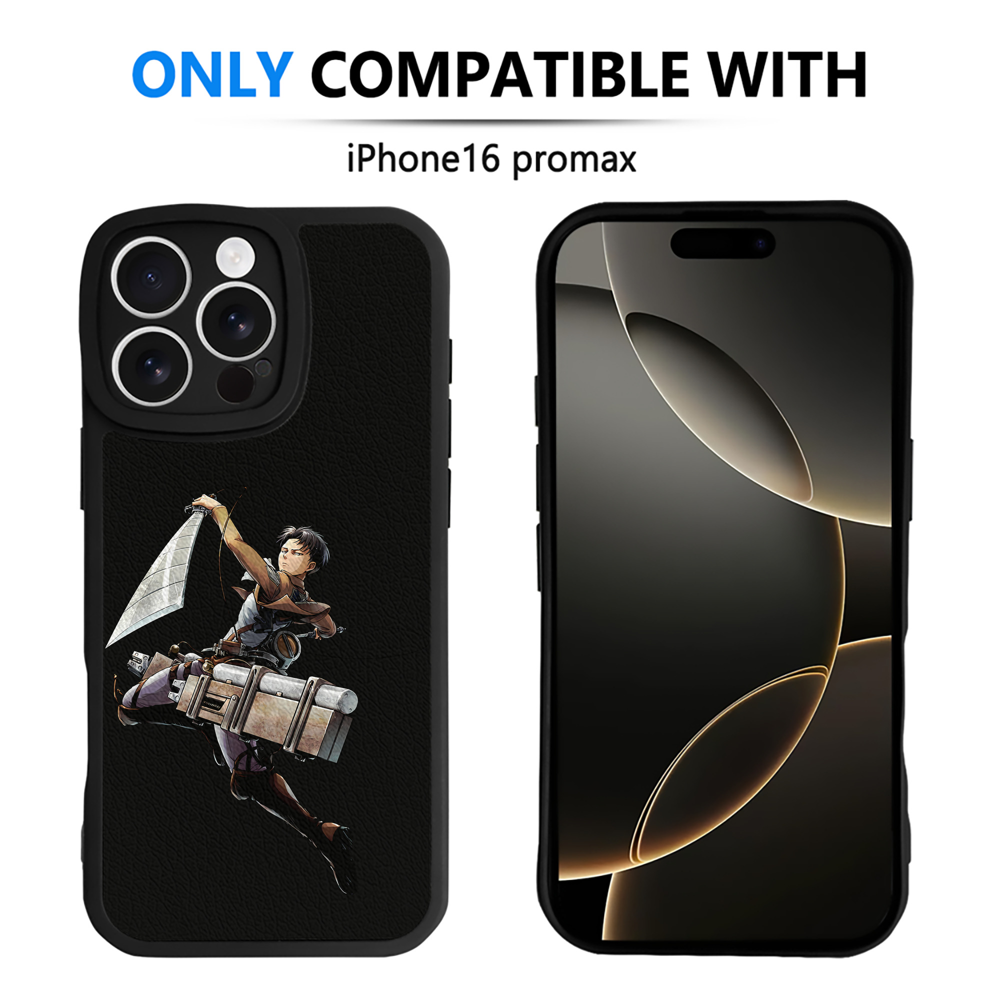 （画像用） 進撃の巨人 リヴァイ·アッカーマン Attack on Titan Levi Ackerman 【iPhone 16シリーズ対応】シリコンスマホケース（レザー調） 材質：シリコン